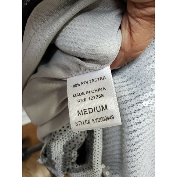 Emmelee Women's White Polyester Round Neck Cap Sleeve Knee Length Dress Size M - Picture 11 of 11